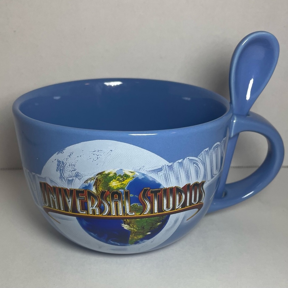 Universal Studios Blue Soup Mug with Spoon New
